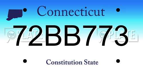 72BB773 Connecticut License Plate