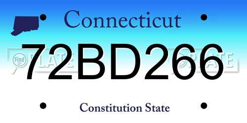 72BD266 Connecticut License Plate