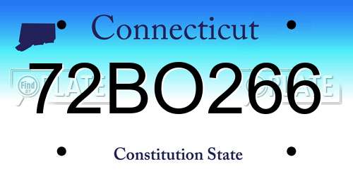 72BO266 Connecticut License Plate