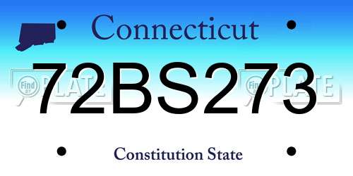 72BS273 Connecticut License Plate