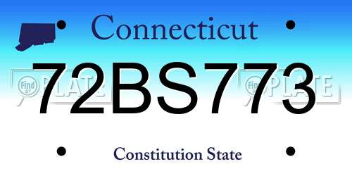 72BS773 Connecticut License Plate