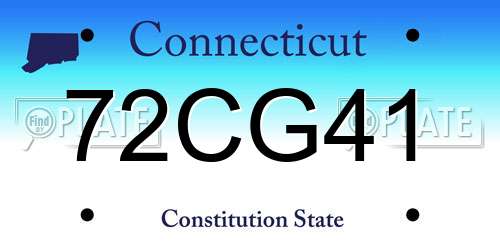 72CG41 Connecticut License Plate
