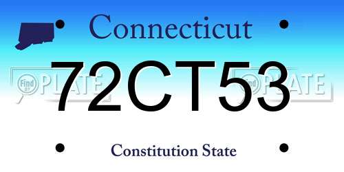 72CT53 Connecticut License Plate