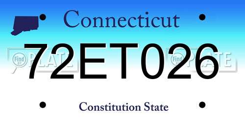 72ET026 Connecticut License Plate