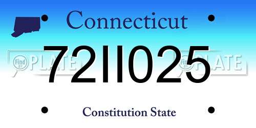 72II025 Connecticut License Plate