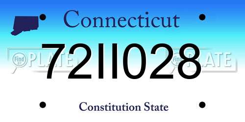 72II028 Connecticut License Plate