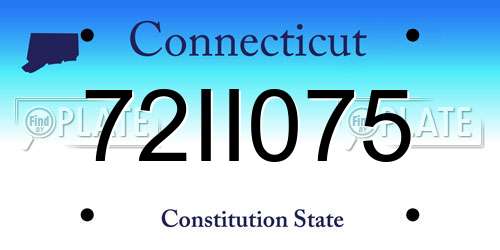 72II075 Connecticut License Plate