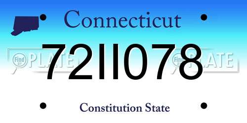 72II078 Connecticut License Plate