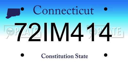 72IM414 Connecticut License Plate