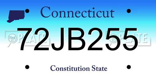 72JB255 Connecticut License Plate