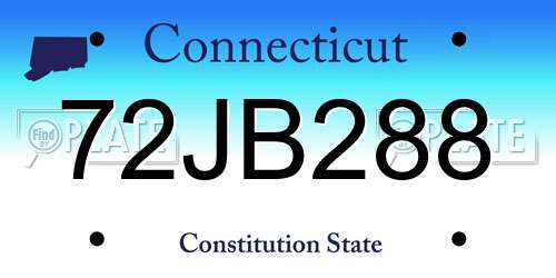 72JB288 Connecticut License Plate