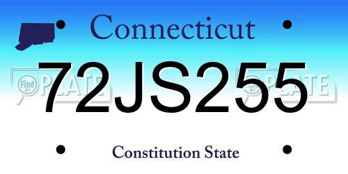72JS255 Connecticut License Plate