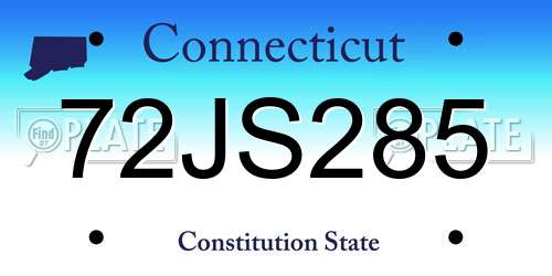 72JS285 Connecticut License Plate