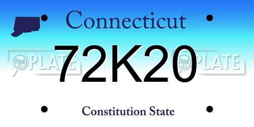 72K20 Connecticut License Plate