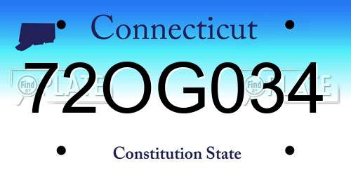 72OG034 Connecticut License Plate