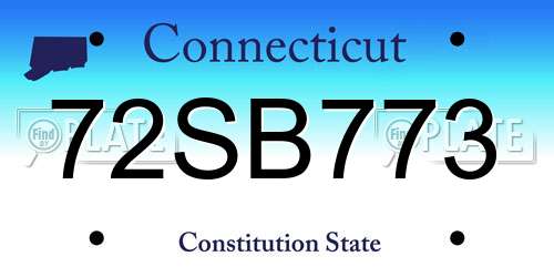 72SB773 Connecticut License Plate