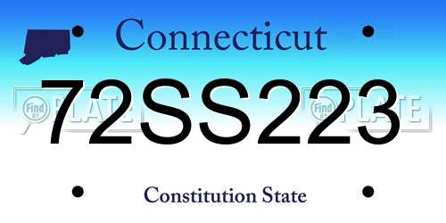 72SS223 Connecticut License Plate