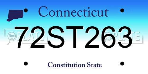 72ST263 Connecticut License Plate