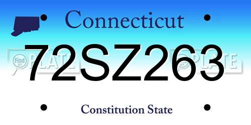 72SZ263 Connecticut License Plate