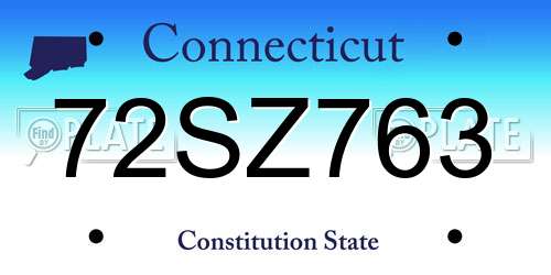 72SZ763 Connecticut License Plate