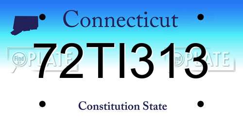 72TI313 Connecticut License Plate