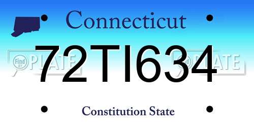72TI634 Connecticut License Plate