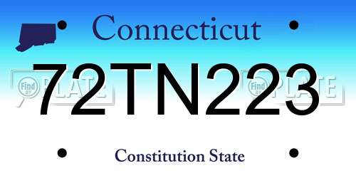 72TN223 Connecticut License Plate