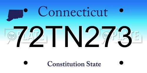 72TN273 Connecticut License Plate
