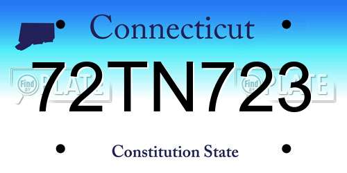 72TN723 Connecticut License Plate