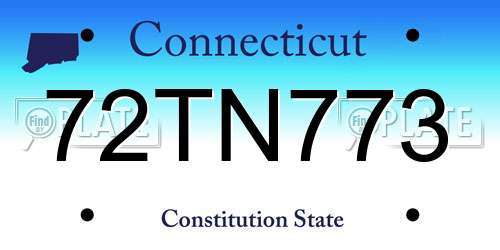 72TN773 Connecticut License Plate