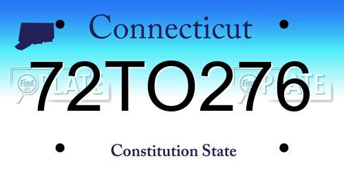 72TO276 Connecticut License Plate