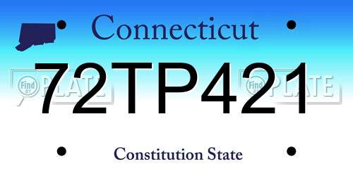 72TP421 Connecticut License Plate
