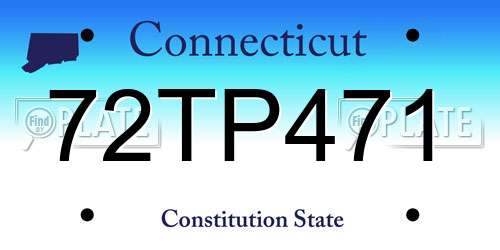 72TP471 Connecticut License Plate