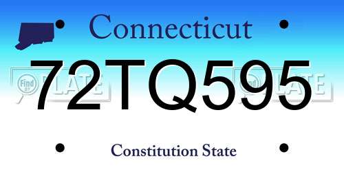 72TQ595 Connecticut License Plate