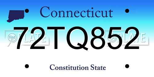72TQ852 Connecticut License Plate