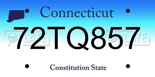 72TQ857 Connecticut License Plate