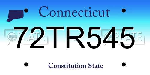 72TR545 Connecticut License Plate