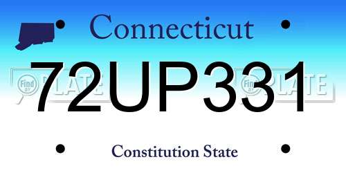 72UP331 Connecticut License Plate