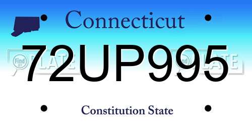 72UP995 Connecticut License Plate