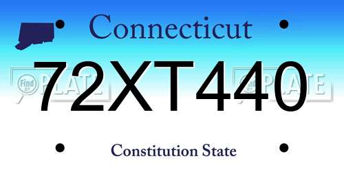 72XT440 Connecticut License Plate