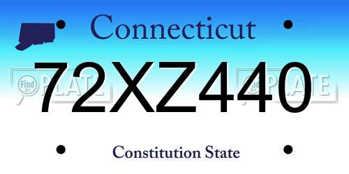 72XZ440 Connecticut License Plate