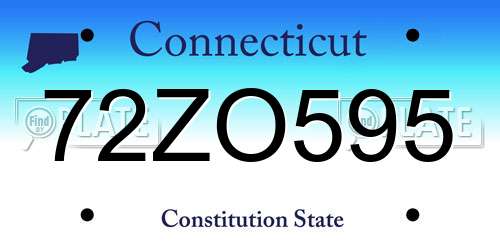 72ZO595 Connecticut License Plate