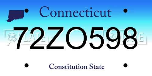 72ZO598 Connecticut License Plate