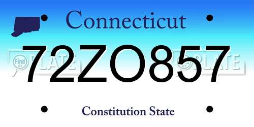 72ZO857 Connecticut License Plate