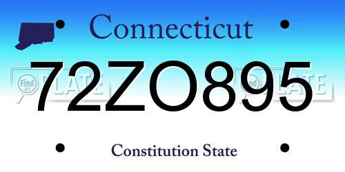 72ZO895 Connecticut License Plate