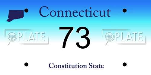 73 Connecticut License Plate