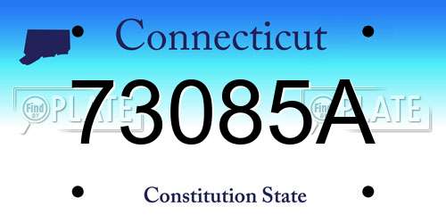 73085A Connecticut License Plate