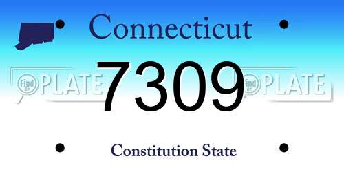 7309 Connecticut License Plate