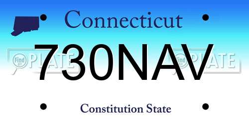 730NAV Connecticut License Plate