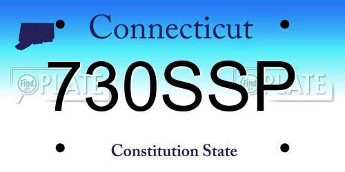 730SSP Connecticut License Plate